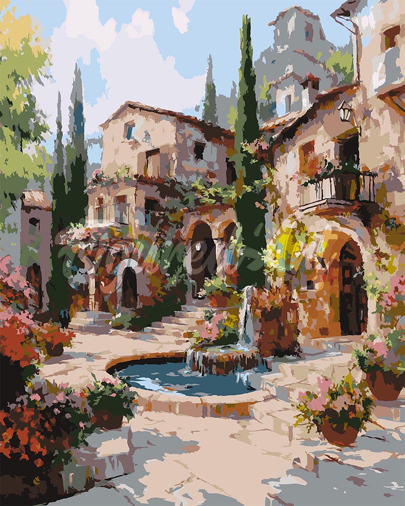 Pintar por numeros Figured'Art - Villa Mediterránea