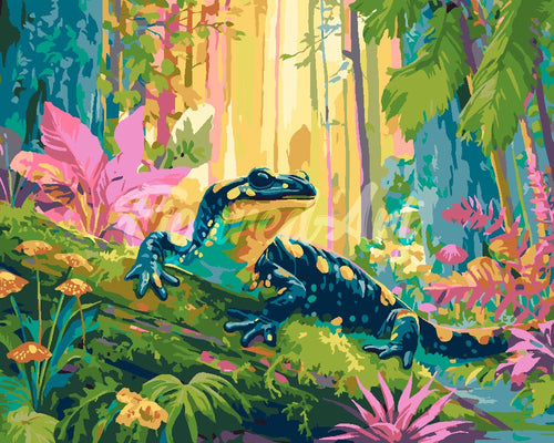 Pintar por numeros Figured'Art - Salamandra del Bosque