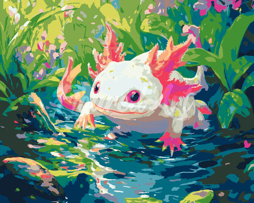 Pintar por numeros Figured'Art - Axolotl Nadador