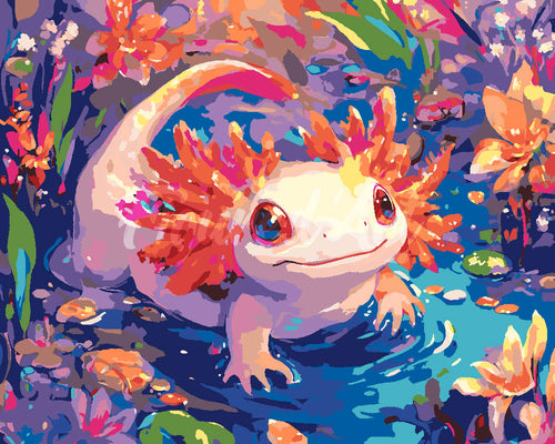 Pintar por numeros Figured'Art - Axolotl Adorable