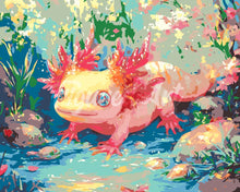 Cargar imagen en el visor de la galería, Pintar por numeros Figured&#39;Art - Axolotl Tomando el Sol