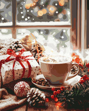 Cargar imagen en el visor de la galería, Pintar por numeros Figured&#39;Art - Hora de Café Navideña