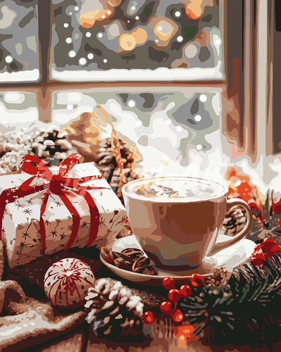 Pintar por numeros Figured'Art - Hora de Café Navideña