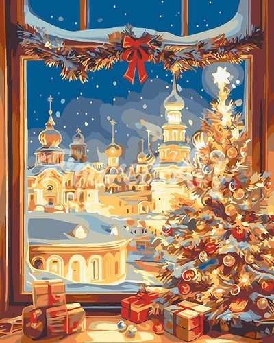 Pintar por numeros Figured'Art - Brillo de Nochebuena