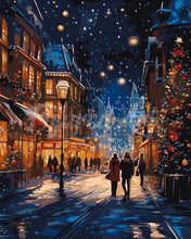 Cargar imagen en el visor de la galería, Pintar por numeros Figured'Art - Paseo Navideño Estrellado
