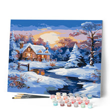 Cargar imagen en el visor de la galería, Cabaña Invernal al Atardecer