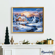 Cargar imagen en el visor de la galería, Cabaña Invernal al Atardecer