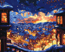 Cargar imagen en el visor de la galería, Pintar por numeros Figured'Art - Noche Invernal Iluminada