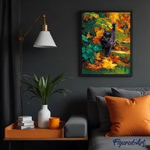 Cargar imagen en el visor de la galería, Gato negro en otoño