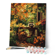 Cargar imagen en el visor de la galería, Mapache lindo en otoño