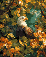 Cargar imagen en el visor de la galería, Pintar por numeros Figured&#39;Art - Águila entre hojas doradas