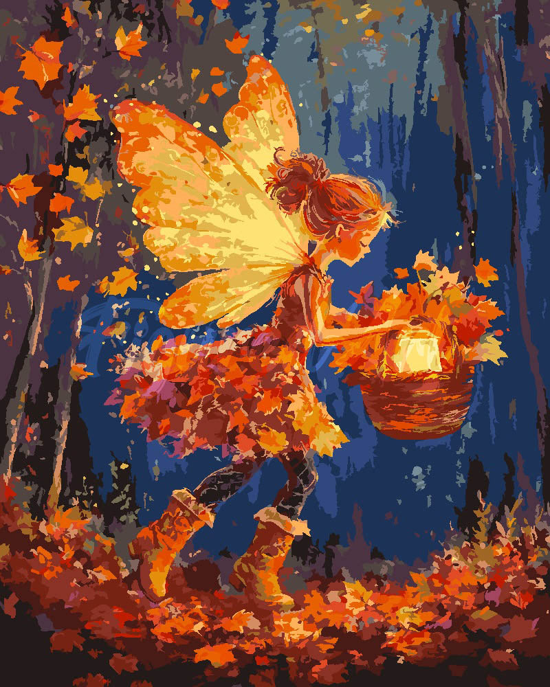 Pintar por numeros Figured'Art - El hada recolectora de hojas