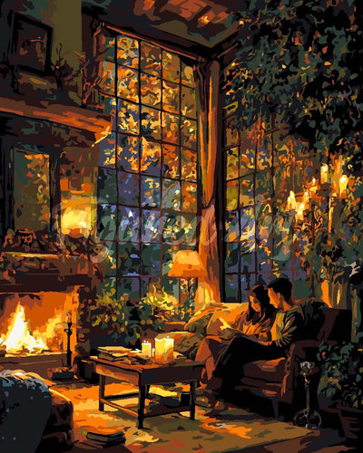 Pintar por numeros Figured'Art - Noche acogedora de otoño