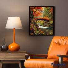 Cargar imagen en el visor de la galería, Puente rojo en Japón en otoño