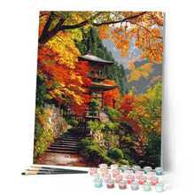 Cargar imagen en el visor de la galería, Pagoda japonesa en otoño