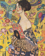 Cargar imagen en el visor de la galería, Pintar por numeros Figured'Art - Dama con abanico - Klimt