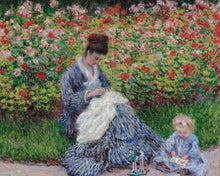 Cargar imagen en el visor de la galería, Pintar por numeros Figured'Art - Camille Monet y un niño en el jardín del artista en Argenteuil - Monet