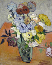 Cargar imagen en el visor de la galería, Pintar por numeros Figured'Art - Naturaleza muerta: jarrón con rosas y anémonas - Van Gogh