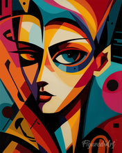 Cargar imagen en el visor de la galería, Pintar por numeros Figured'Art - Retrato Abstracto Audaz