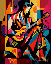 Cargar imagen en el visor de la galería, Pintar por numeros Figured'Art - Guitarrista Abstracto Audaz