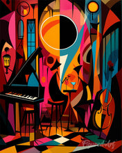 Cargar imagen en el visor de la galería, Pintar por numeros Figured'Art - Club de Jazz Abstracto Audaz