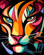 Cargar imagen en el visor de la galería, Pintar por numeros Figured'Art - Tigre 1 Abstracto Audaz