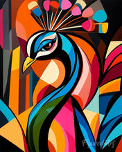 Cargar imagen en el visor de la galería, Pintar por numeros Figured'Art - Pavo Real 1 Abstracto Audaz