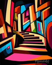 Cargar imagen en el visor de la galería, Pintar por numeros Figured'Art - Escalera Abstracta Audaz