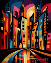 Cargar imagen en el visor de la galería, Pintar por numeros Figured'Art - Rascacielos Abstractos Audaces