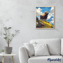 Cargar imagen en el visor de la galería, Highland Cow vista alpina