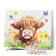 Cargar imagen en el visor de la galería, Retrato primaveral Highland Cow