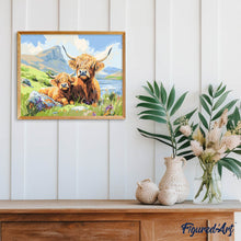 Cargar imagen en el visor de la galería, Highland Cow con ternero