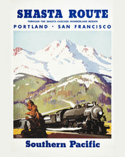 Cargar imagen en el visor de la galería, Pintar por numeros Figured'Art - Póster vintage de la ruta Shasta