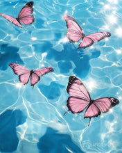 Cargar imagen en el visor de la galería, Pintar por numeros Figured'Art - Mariposas rosas sobre el agua