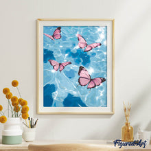 Cargar imagen en el visor de la galería, Mariposas rosas sobre el agua