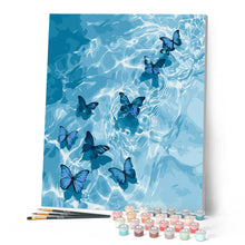 Cargar imagen en el visor de la galería, Mariposas azules sobre el agua
