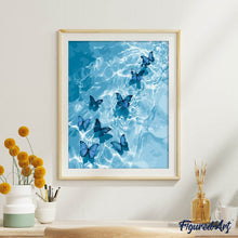Cargar imagen en el visor de la galería, Mariposas azules sobre el agua
