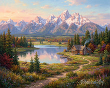 Cargar imagen en el visor de la galería, Pintar por numeros Figured'Art - Valle de reflejos de montaña
