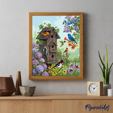 Cargar imagen en el visor de la galería, Casita para pájaros en el jardín