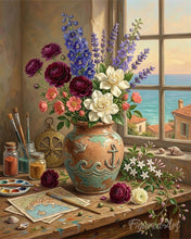 Cargar imagen en el visor de la galería, Pintar por numeros Figured'Art - Armonía floral mediterránea