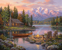 Cargar imagen en el visor de la galería, Pintar por numeros Figured'Art - Fogata junto al lago