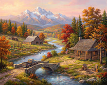 Cargar imagen en el visor de la galería, Pintar por numeros Figured'Art - Otoño junto al río
