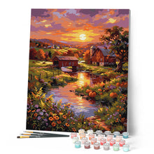 Cargar imagen en el visor de la galería, Valle de granja al atardecer