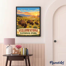 Cargar imagen en el visor de la galería, Parque Nacional de Yellowstone, bisontes de Lamar Valley - Wyoming