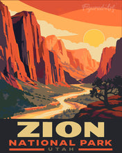 Cargar imagen en el visor de la galería, Pintar por numeros Figured'Art - Parque nacional Zion - Utah