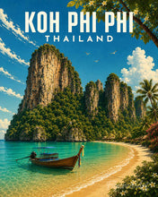 Cargar imagen en el visor de la galería, Pintar por numeros Figured'Art - Póster de Viaje Islas Phi Phi
