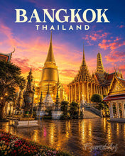 Cargar imagen en el visor de la galería, Pintar por numeros Figured'Art - Póster de viaje Bangkok, Templo del Buda de Esmeralda