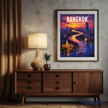 Cargar imagen en el visor de la galería, Póster de viaje Bangkok, Río Chao Phraya