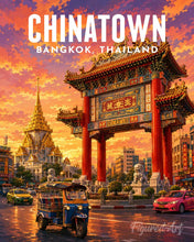 Cargar imagen en el visor de la galería, Pintar por numeros Figured'Art - Póster de viaje Puerta de Chinatown Bangkok