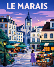 Cargar imagen en el visor de la galería, Pintar por numeros Figured'Art - Póster de viaje Le Marais